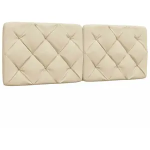 vidaXL Coussin de tête de lit crème 140 cm tissu pas cher