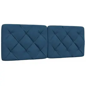 vidaXL Coussin de tête de lit bleu 140 cm tissu pas cher