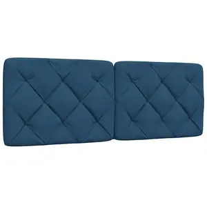 vidaXL Coussin de tête de lit bleu 120 cm tissu pas cher