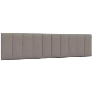 vidaXL Coussin de tête de lit taupe 200 cm tissu pas cher