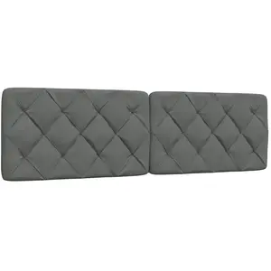 vidaXL Coussin de tête de lit gris foncé 180 cm tissu pas cher