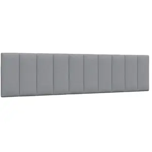 vidaXL Coussin de tête de lit gris clair 200 cm tissu pas cher