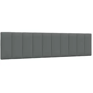 vidaXL Coussin de tête de lit gris foncé 200 cm tissu pas cher