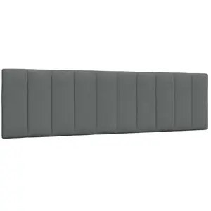 vidaXL Coussin de tête de lit gris foncé 180 cm tissu pas cher