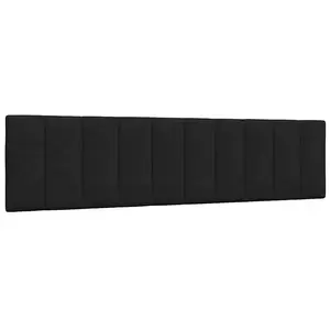 vidaXL Coussin de tête de lit noir 200 cm tissu pas cher