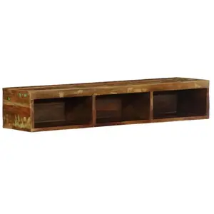 vidaXL Meuble TV mural 100x30x19 cm bois massif de récupération pas cher