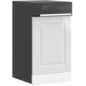 vidaXL Panneau de lave-vaisselle Kalmar blanc brillant 45x1,5x67 cm pas cher