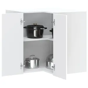 vidaXL Armoire murale d'angle de cuisine Kalmar blanc bois ingénierie pas cher