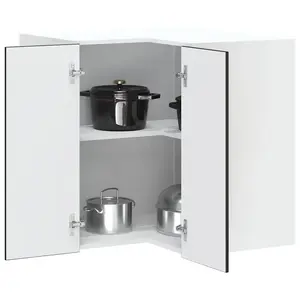 vidaXL Armoire murale d'angle de cuisine Kalmar noir bois d'ingénierie pas cher