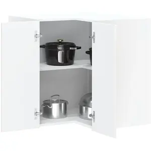 vidaXL Armoire murale d'angle de cuisine Kalmar blanc brillant pas cher