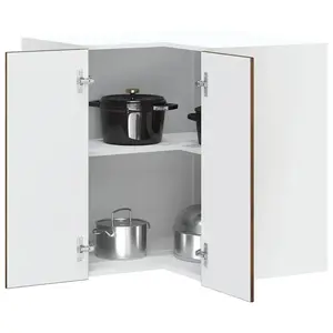 vidaXL Armoire murale d'angle de cuisine Kalmar chêne fumé pas cher
