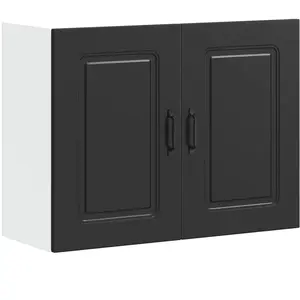 vidaXL Armoire murale de cuisine Kalmar noir bois d'ingénierie pas cher