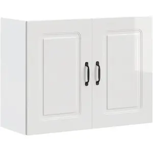 Comparateur de prix : vidaXL Armoire murale de cuisine Kalmar blanc brillant bois ingénierie
