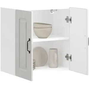 vidaXL Armoire murale de cuisine Kalmar blanc brillant bois ingénierie pas cher