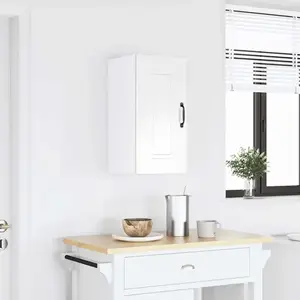vidaXL Armoire murale de cuisine Kalmar blanc brillant bois ingénierie pas cher