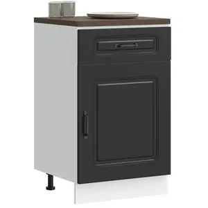 vidaXL Armoire de cuisine Kalmar noir bois d'ingénierie pas cher