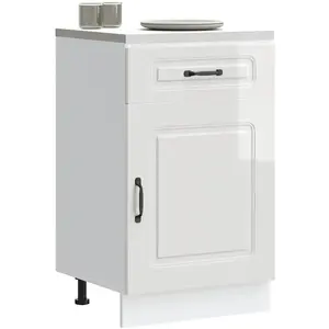 vidaXL Armoire de cuisine Kalmar blanc brillant bois ingénierie pas cher
