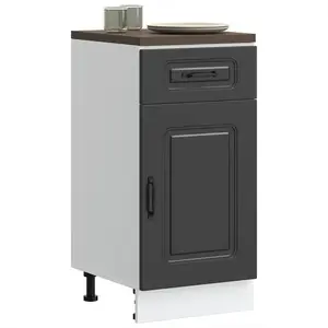 vidaXL Armoire de cuisine Kalmar noir bois d'ingénierie pas cher