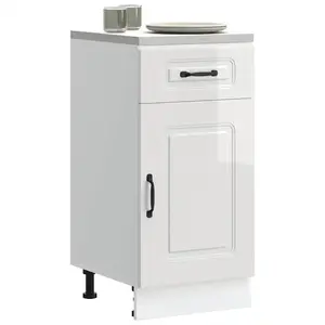 vidaXL Armoire de cuisine Kalmar blanc brillant bois ingénierie pas cher