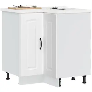 vidaXL Armoire d'angle de cuisine Kalmar blanc bois d'ingénierie pas cher