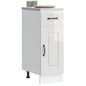 vidaXL Armoire de cuisine Kalmar blanc brillant bois ingénierie pas cher