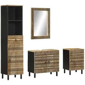 vidaXL Ensemble de meubles de salle de bain 4 pcs bois manguier massif pas cher