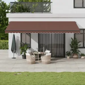 vidaXL Auvent manuel rétractable marron 600x300 cm pas cher