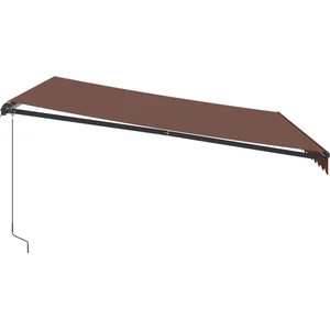 vidaXL Auvent manuel rétractable avec LED marron 400x300 cm pas cher