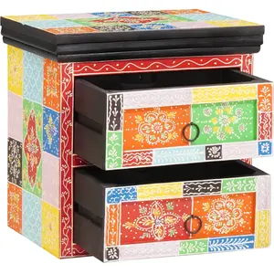 vidaXL Cabinet de chevet avec tiroir Multicolore 40 x 30 x 40 cm pas cher