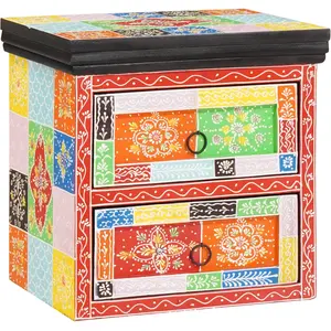vidaXL Cabinet de chevet avec tiroir Multicolore 40 x 30 x 40 cm pas cher