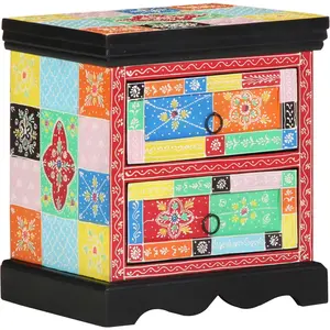 vidaXL Cabinet de chevet avec tiroir Multicolore 40 x 35 x 45 cm pas cher