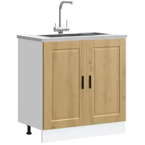 Comparateur de prix : Meuble bas pour évier Porto chêne artisanal bois ingénierie vidaXL