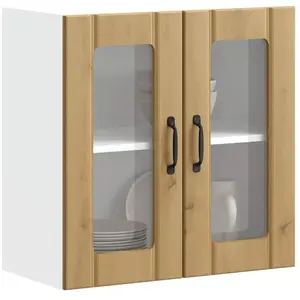 vidaXL Armoire murale de cuisine avec porte en verre Lucca pas cher