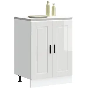 Armoire de cuisine Porto blanc brillant bois ingénierie vidaXL pas cher