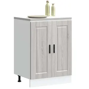 Armoire de cuisine Porto sonoma gris bois d'ingénierie vidaXL pas cher