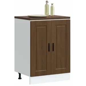 Armoire de cuisine Porto chêne marron bois d'ingénierie vidaXL pas cher