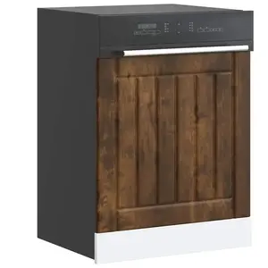 vidaXL Panneau de lave-vaisselle Lucca chêne fumé bois d'ingénierie pas cher