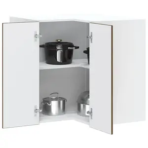 vidaXL Armoire d'angle murale de cuisine Lucca chêne marron pas cher