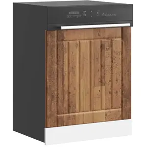 vidaXL Panneau de lave-vaisselle Lucca vieux bois bois d'ingénierie pas cher