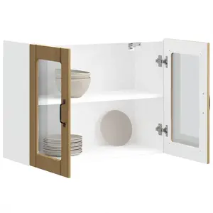 vidaXL Armoire murale de cuisine avec porte en verre Lucca pas cher