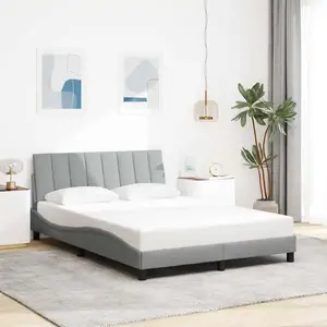vidaXL Cadre de lit sans matelas gris clair 140x200 cm tissu pas cher