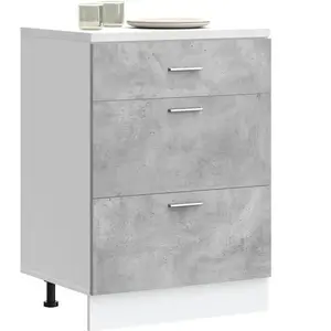 vidaXL Armoire de cuisine gris béton bois d'ingénierie pas cher
