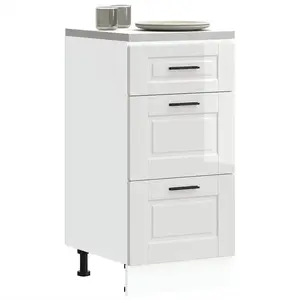vidaXL Armoire de cuisine Porto blanc brillant bois ingénierie pas cher