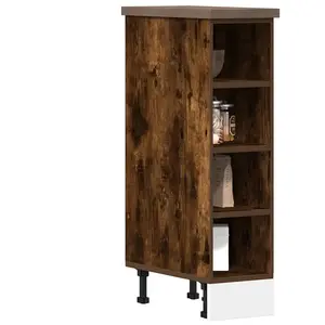 vidaXL Armoire de plancher chêne fumé 20x44,5x81,5cm bois d'ingénierie pas cher