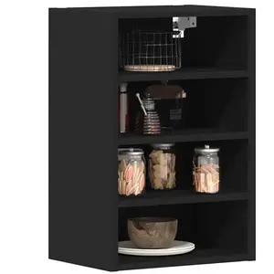 vidaXL Armoire suspendue noir 40x29,5x60 cm bois d'ingénierie pas cher