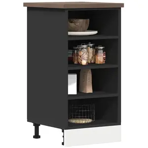 vidaXL Armoire de plancher noir 40x44,5x81,5 cm bois d'ingénierie pas cher