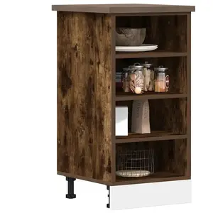 vidaXL Armoire de plancher chêne fumé 40x44,5x81,5cm bois d'ingénierie pas cher