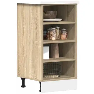 Armoire basse chêne sonoma 40x44,5x81,5 cm bois d'ingénierie Vidaxl pas cher