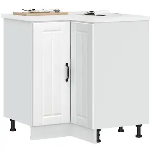 vidaXL Armoire d'angle de cuisine Lucca blanc bois d'ingénierie pas cher