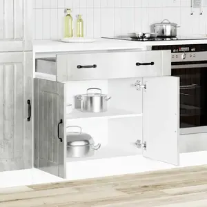 vidaXL Armoire de cuisine Lucca gris béton bois ingénierie pas cher